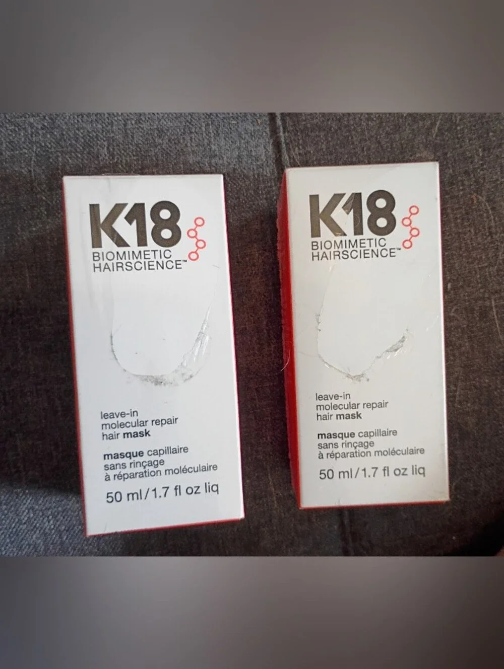 K18 Leave In Molecular Repair Hair Masks 50ml/1.7 Fl Oz. Each (LOT OF 2) NWT
